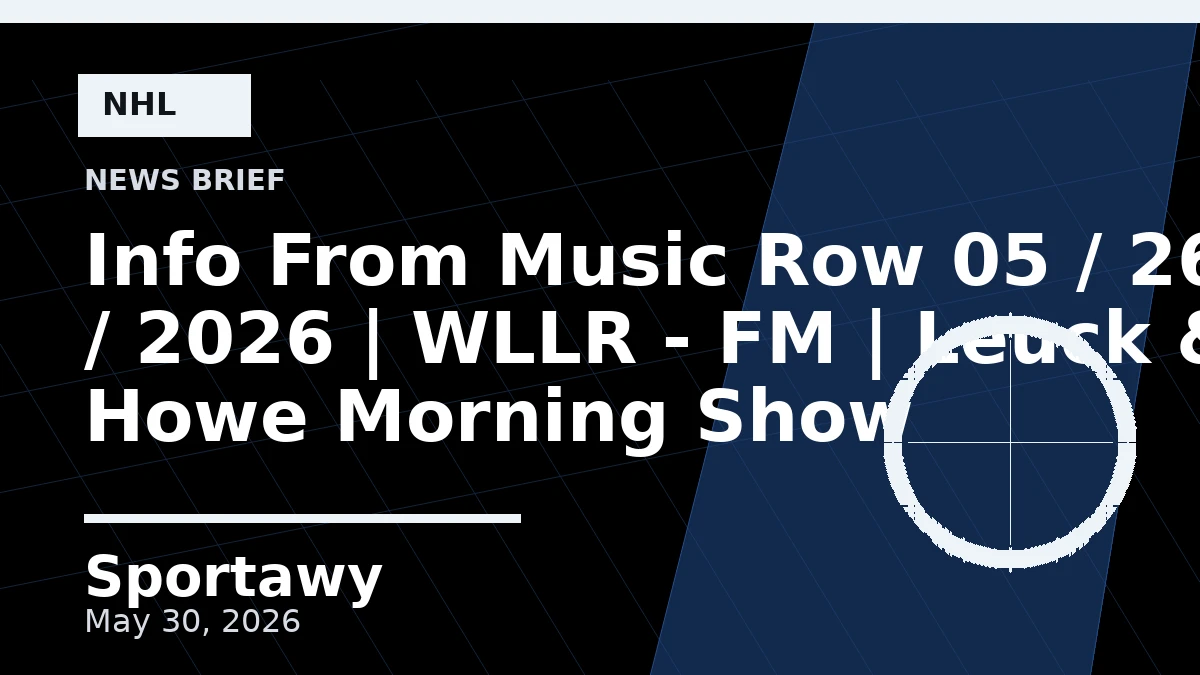 Info From Music Row 05 / 26 / 2026 | WLLR - FM | Leuck & Howe Morning Show