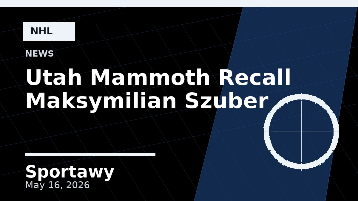 Utah Mammoth Recall Maksymilian Szuber