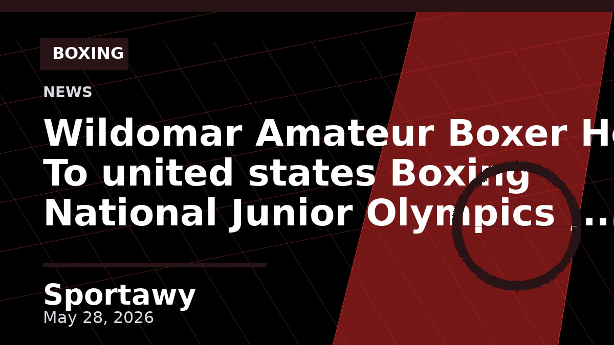 Wildomar Amateur Boxer Heads To united states Boxing National Junior Olympics , Summerfest : Help Him Get There
